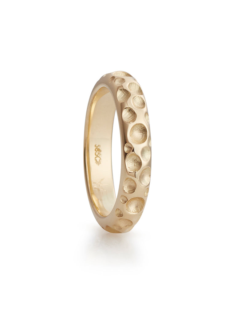 Bubble ring in yellow gold, gentleman