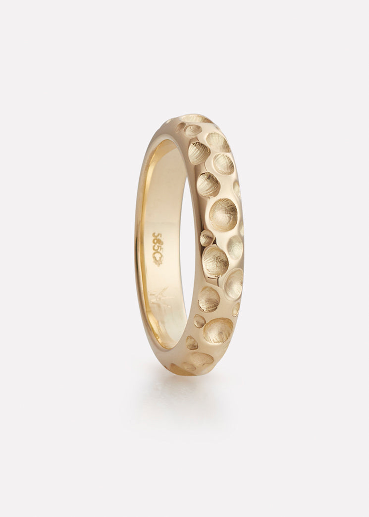 Bubble ring in yellow gold, gentleman