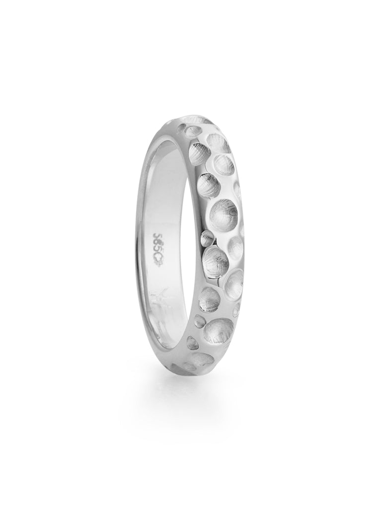 Bubble ring in white gold, ladies