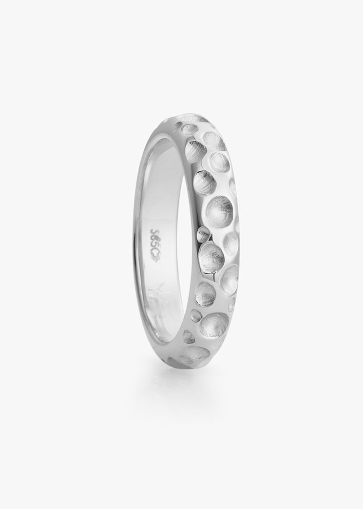 Bubble ring in white gold, ladies