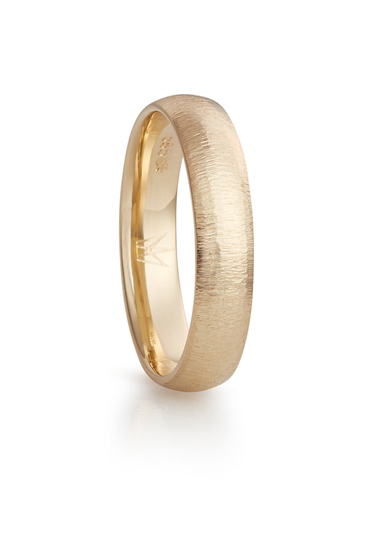 Silk ring in yellow gold, gentleman