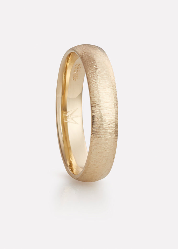 Silk ring in yellow gold, gentleman