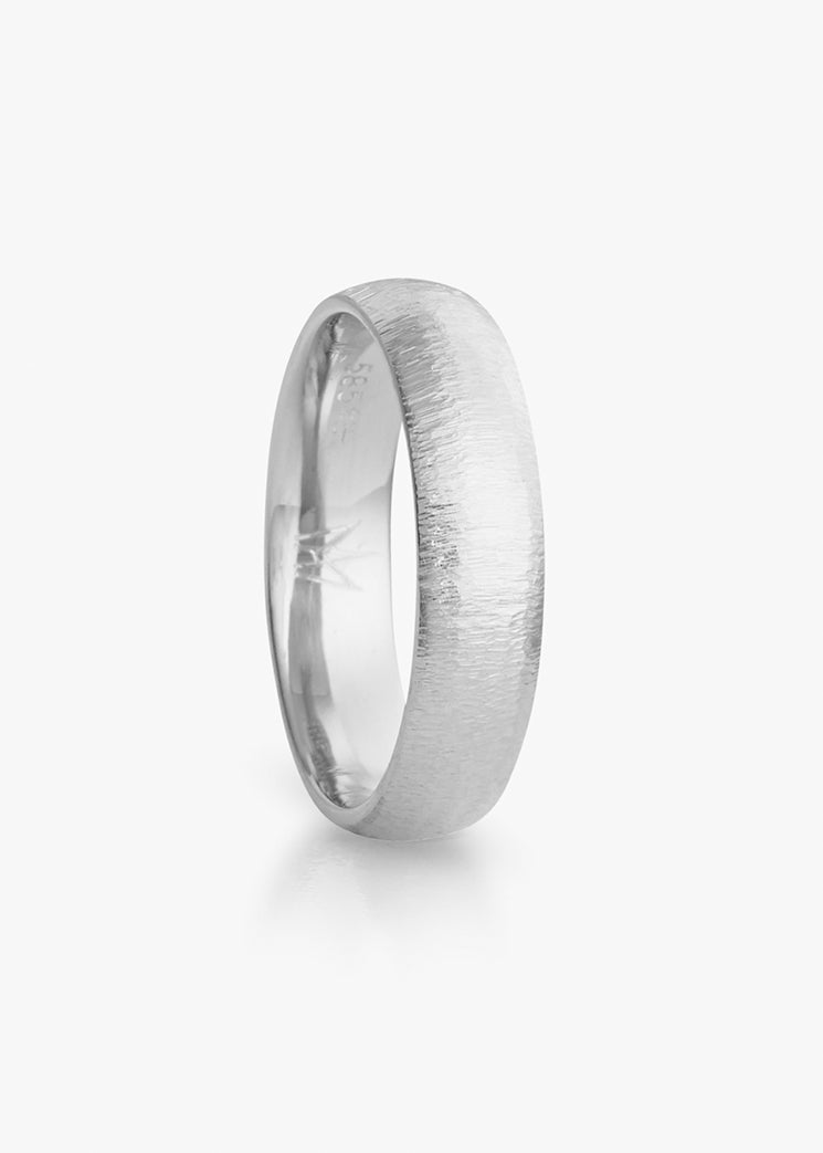 Silk ring in white gold, gentleman