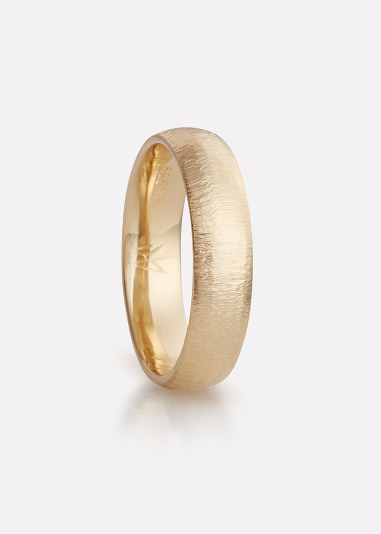 Silk ring in yellow gold, ladies