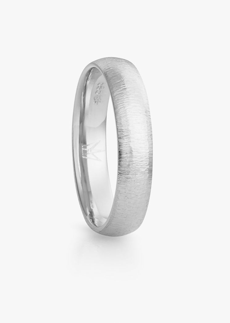 Silk ring in white gold, ladies