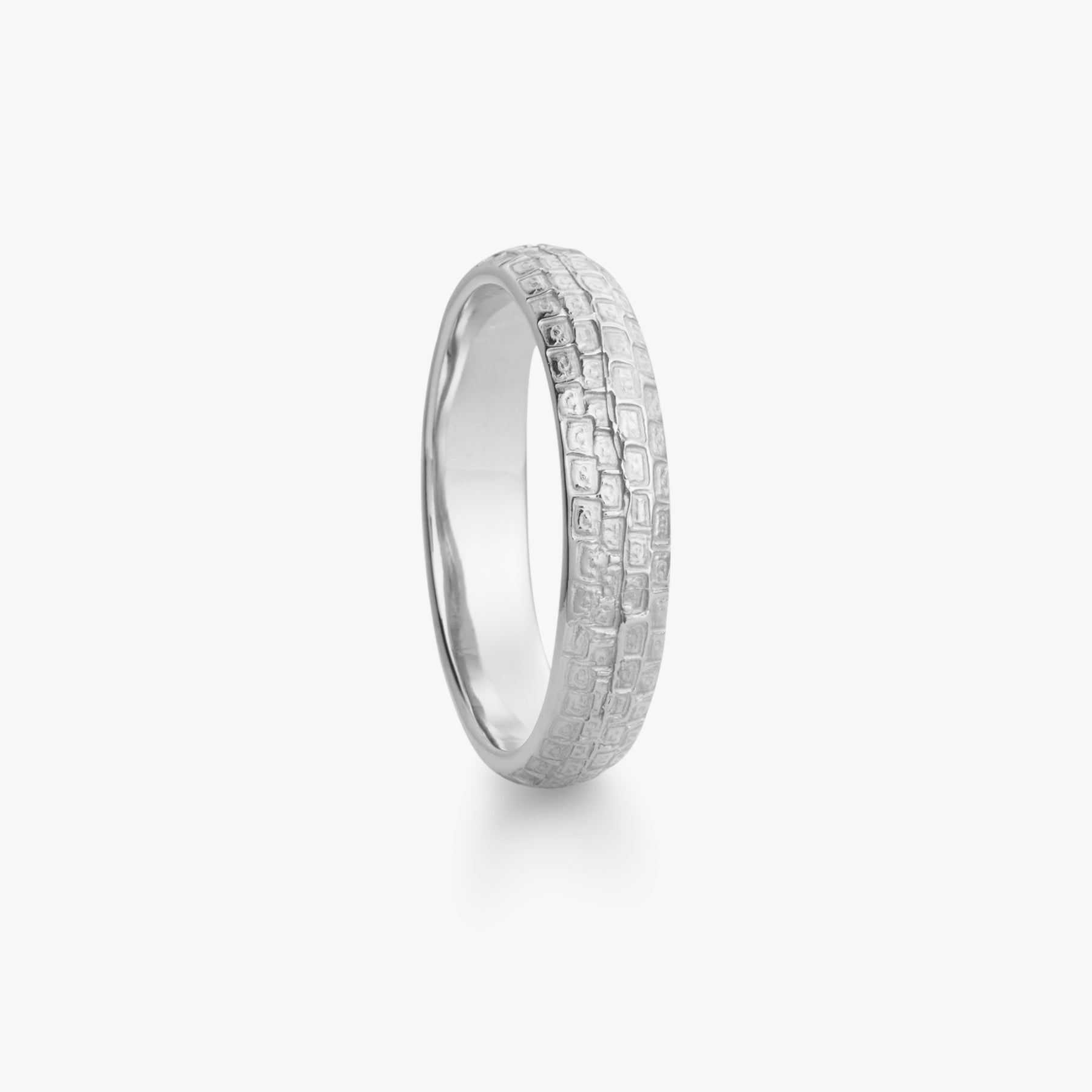 Brostein ring i hvitt gull, herre