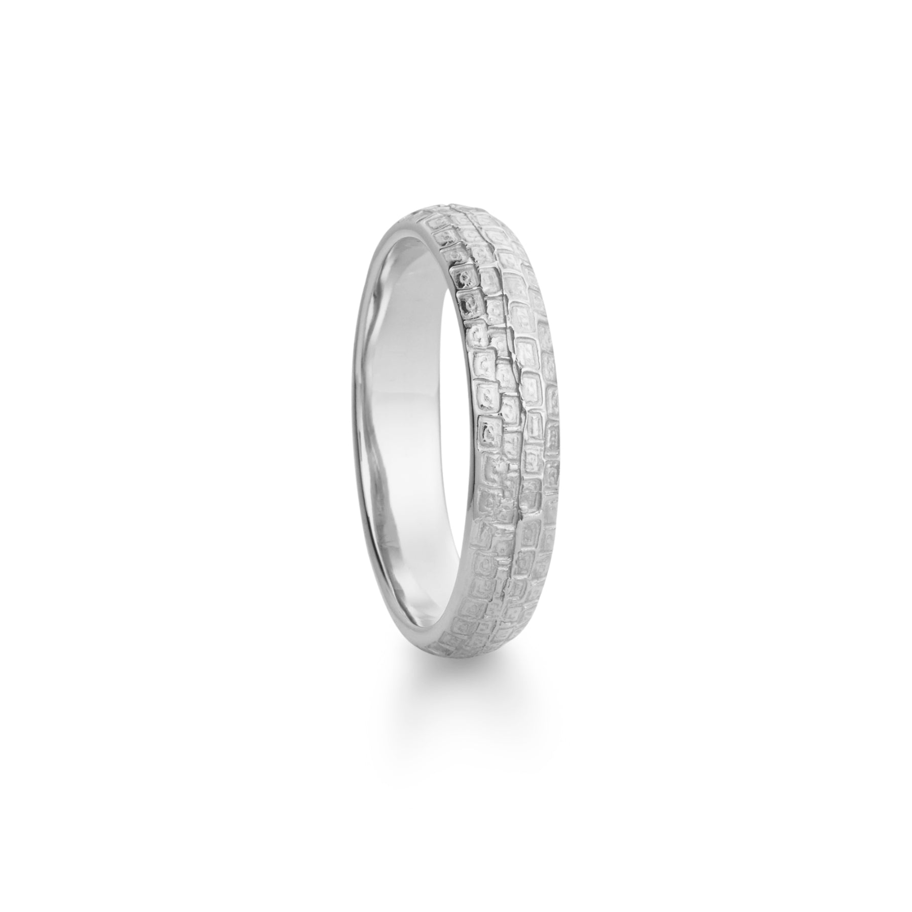 Brostein ring i hvitt gull, herre