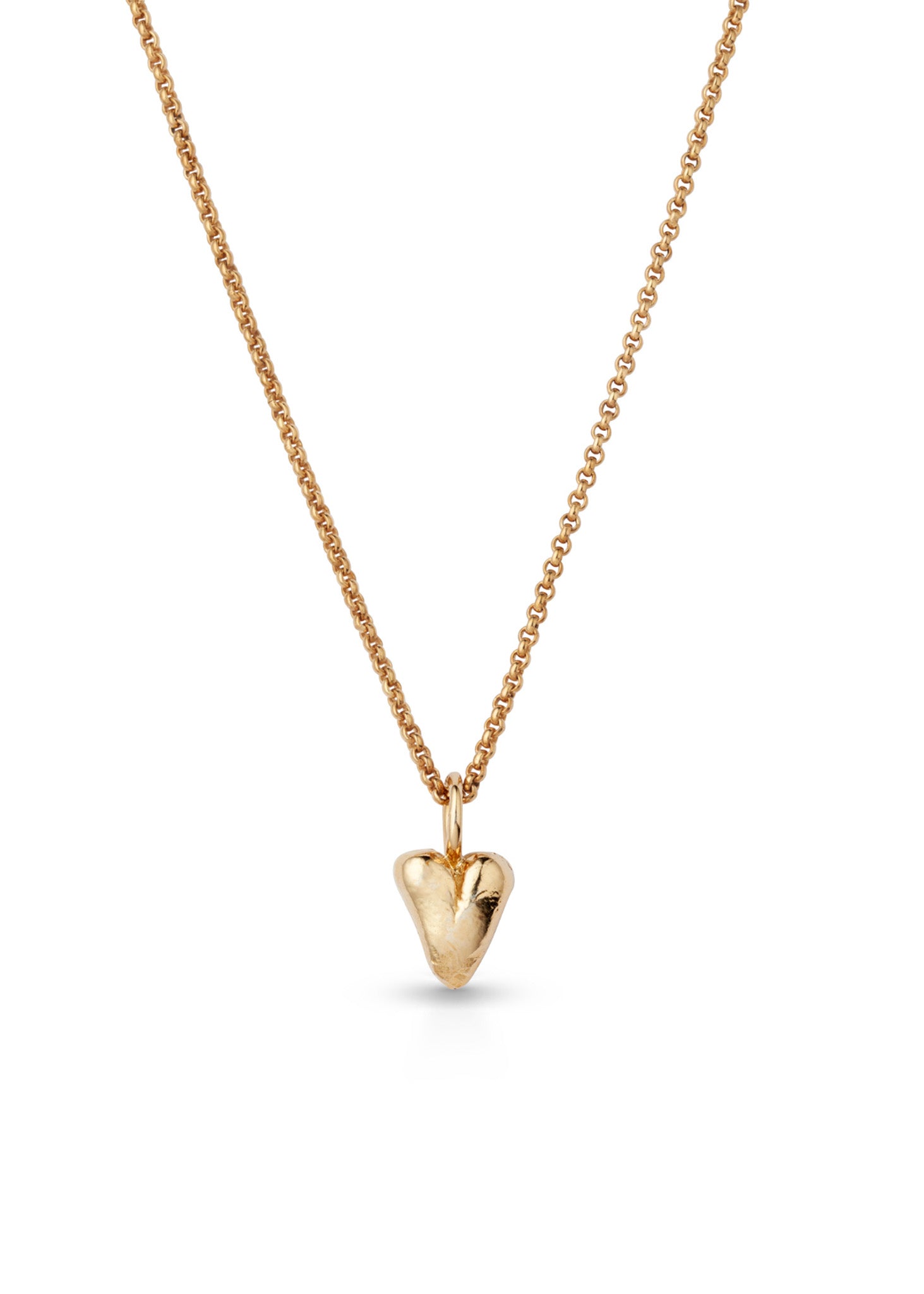 Mia heart pendant in gold-plated silver with chain, small