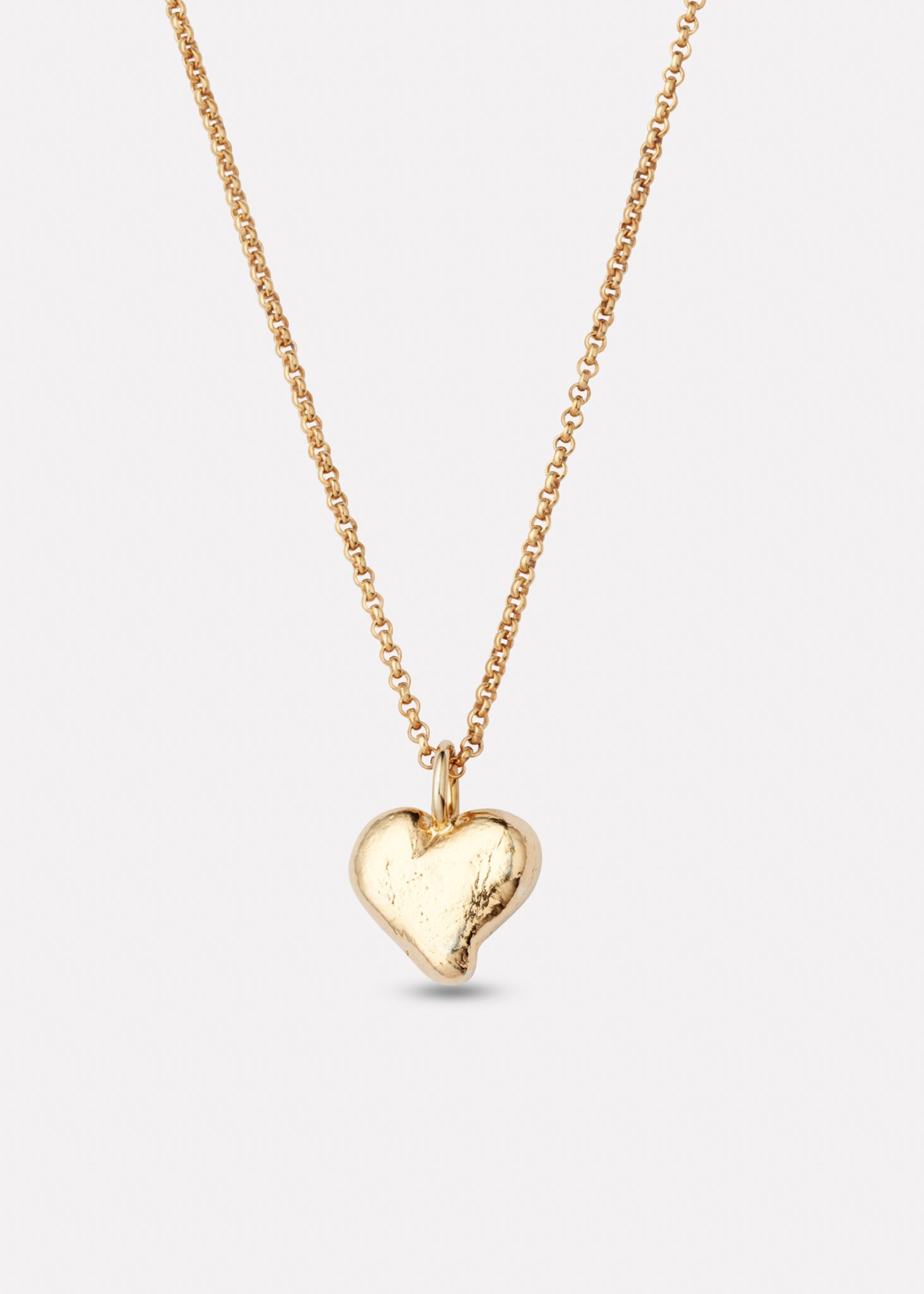 Mia heart pendant in gold-plated silver with chain, medium