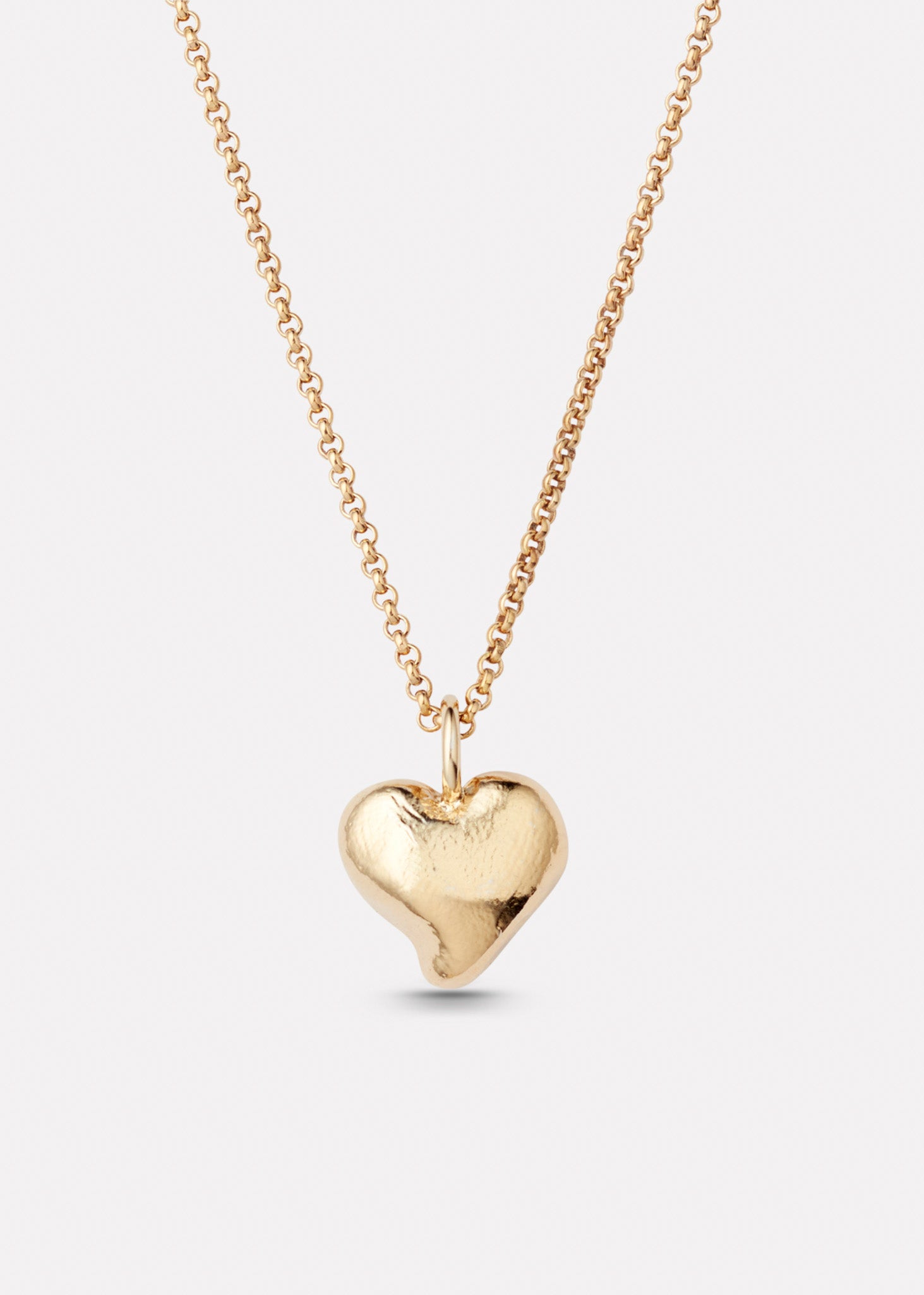Mia heart pendant in gold-plated silver with chain, large