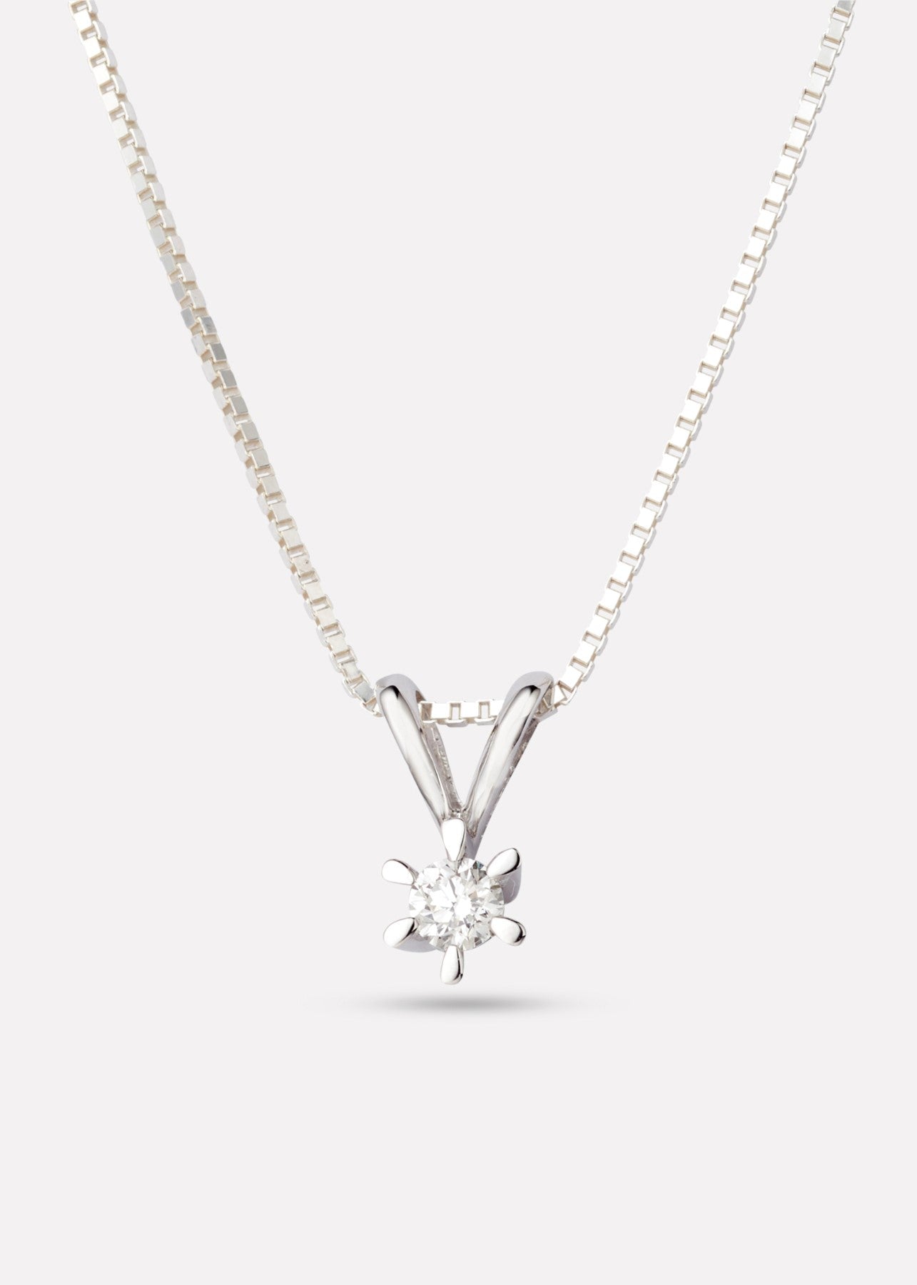Guri anheng i hvitt gull med diamant