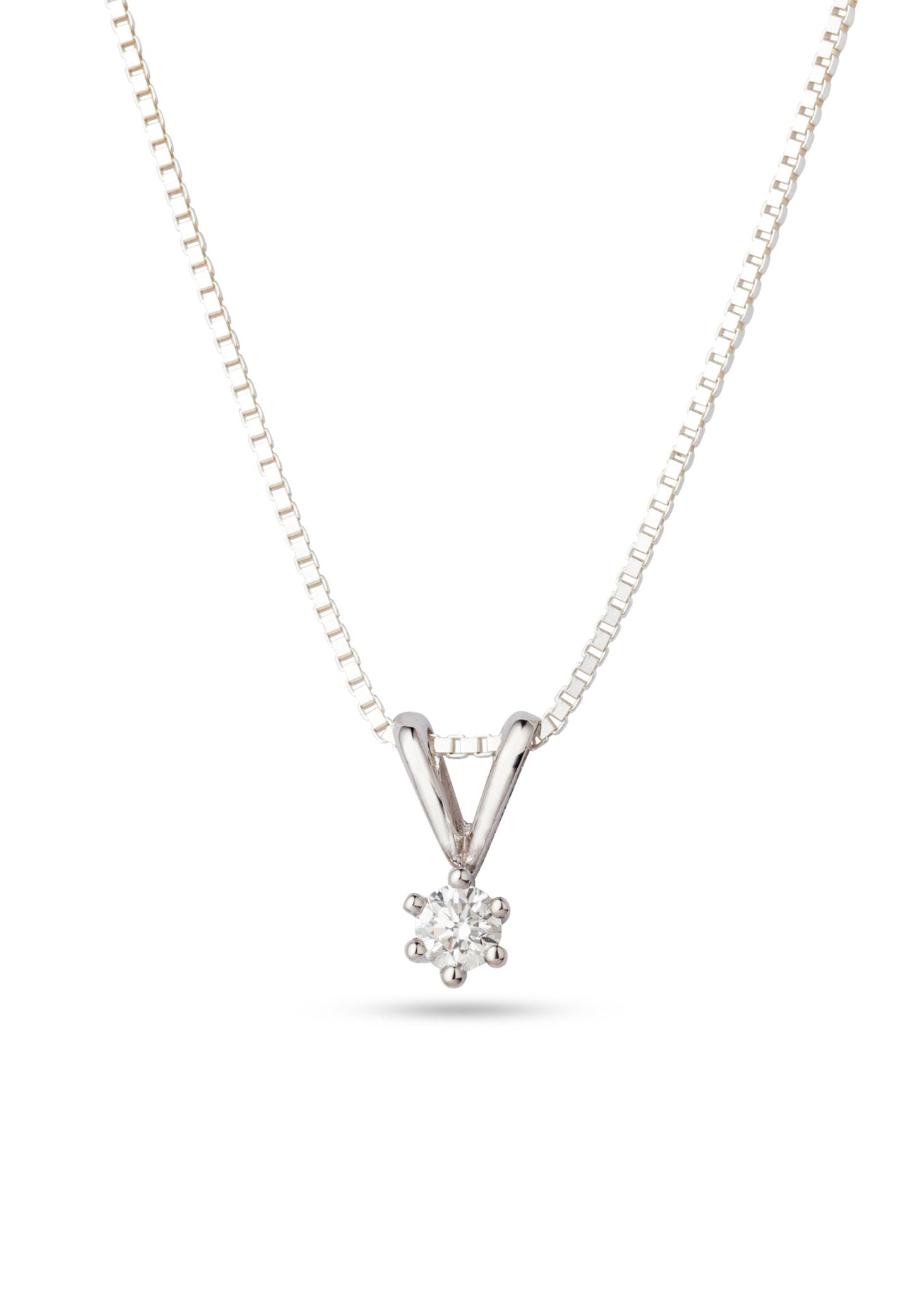 Marthe anheng i hvitt gull med diamant