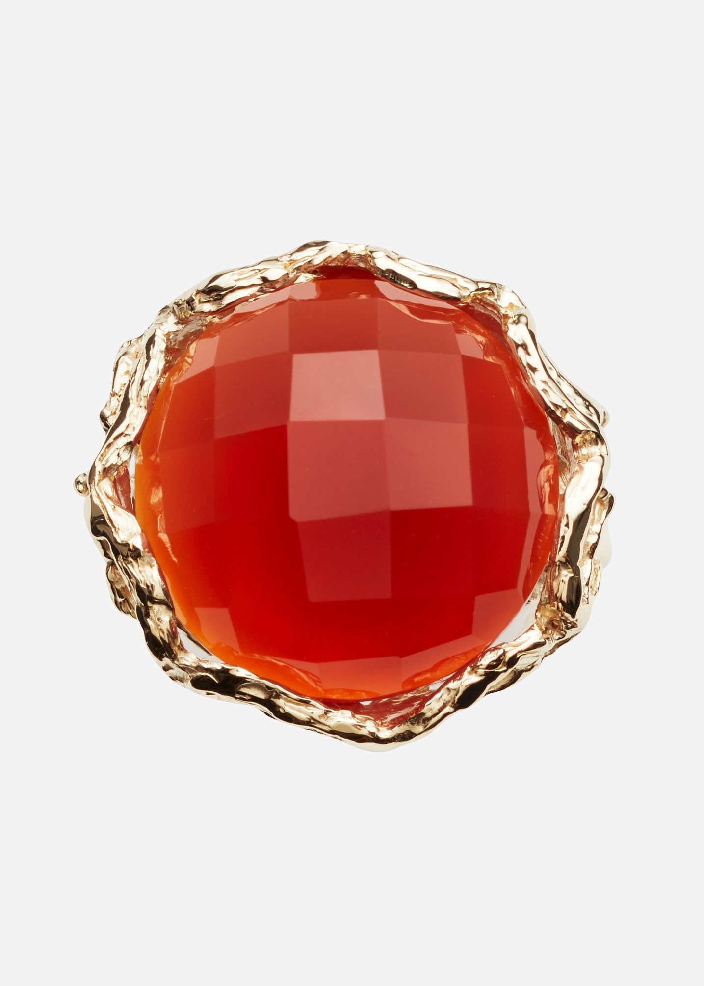 Bon Bon Royal ring fasettert quartz mørk rød