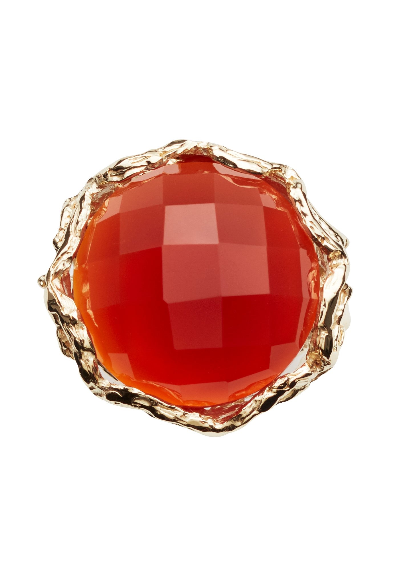 Bon Bon Royal ring fasettert quartz mørk rød