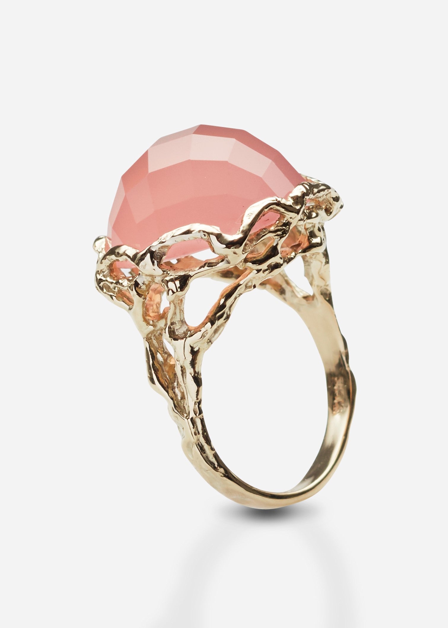 Bon Bon Royal ring faceted quartz pink