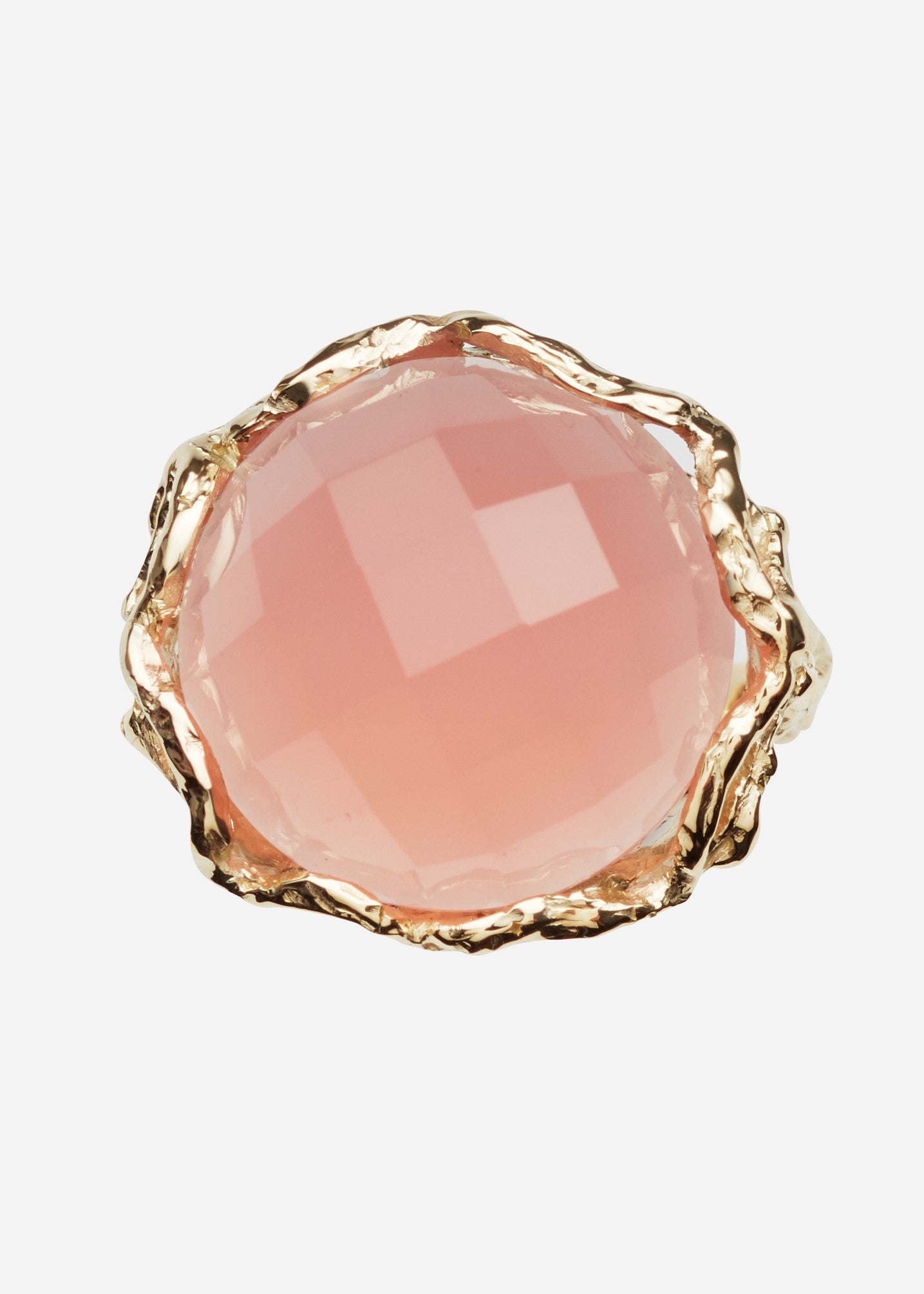 Bon Bon Royal ring faceted quartz pink