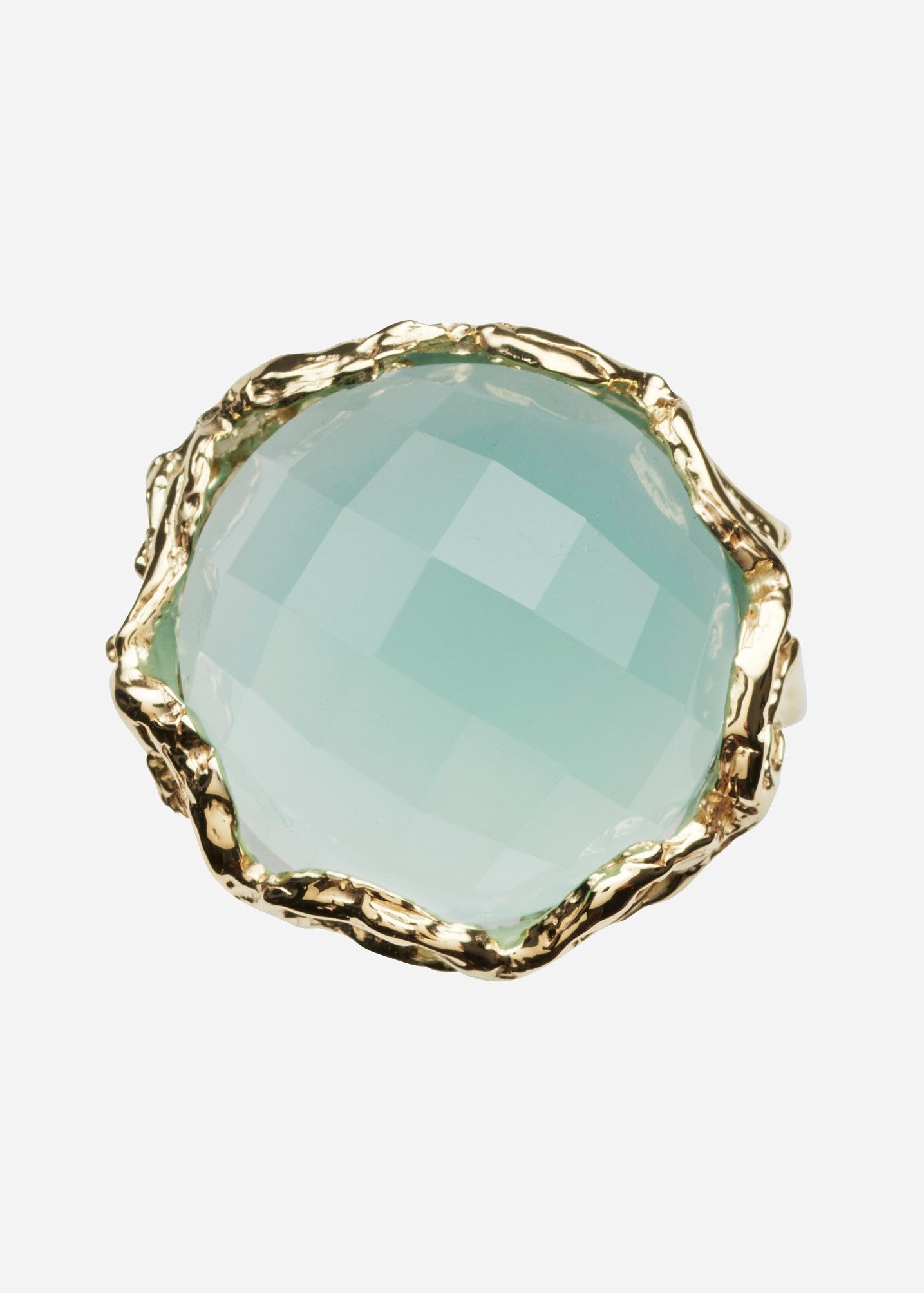 Bon Bon Royal ring faceted quartz aqua