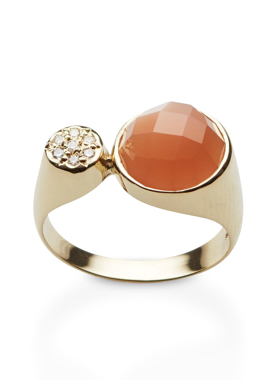 Bon Bon Avec ring med diamanter og månesten
