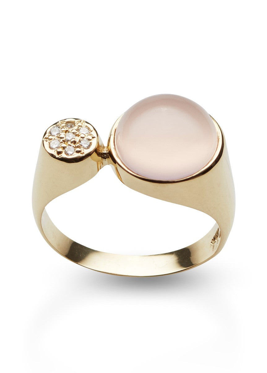 Bon Bon Avec ring med diamanter og quartz