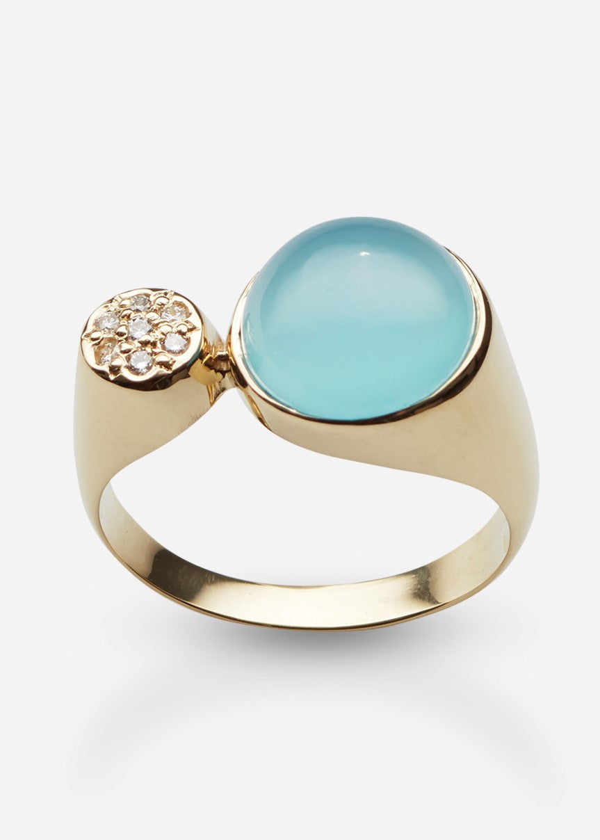 Bon Bon Avec ring med diamanter og quartz