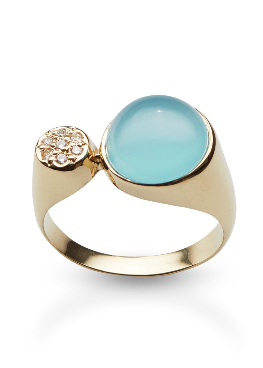 Bon Bon Avec ring med diamanter og quartz