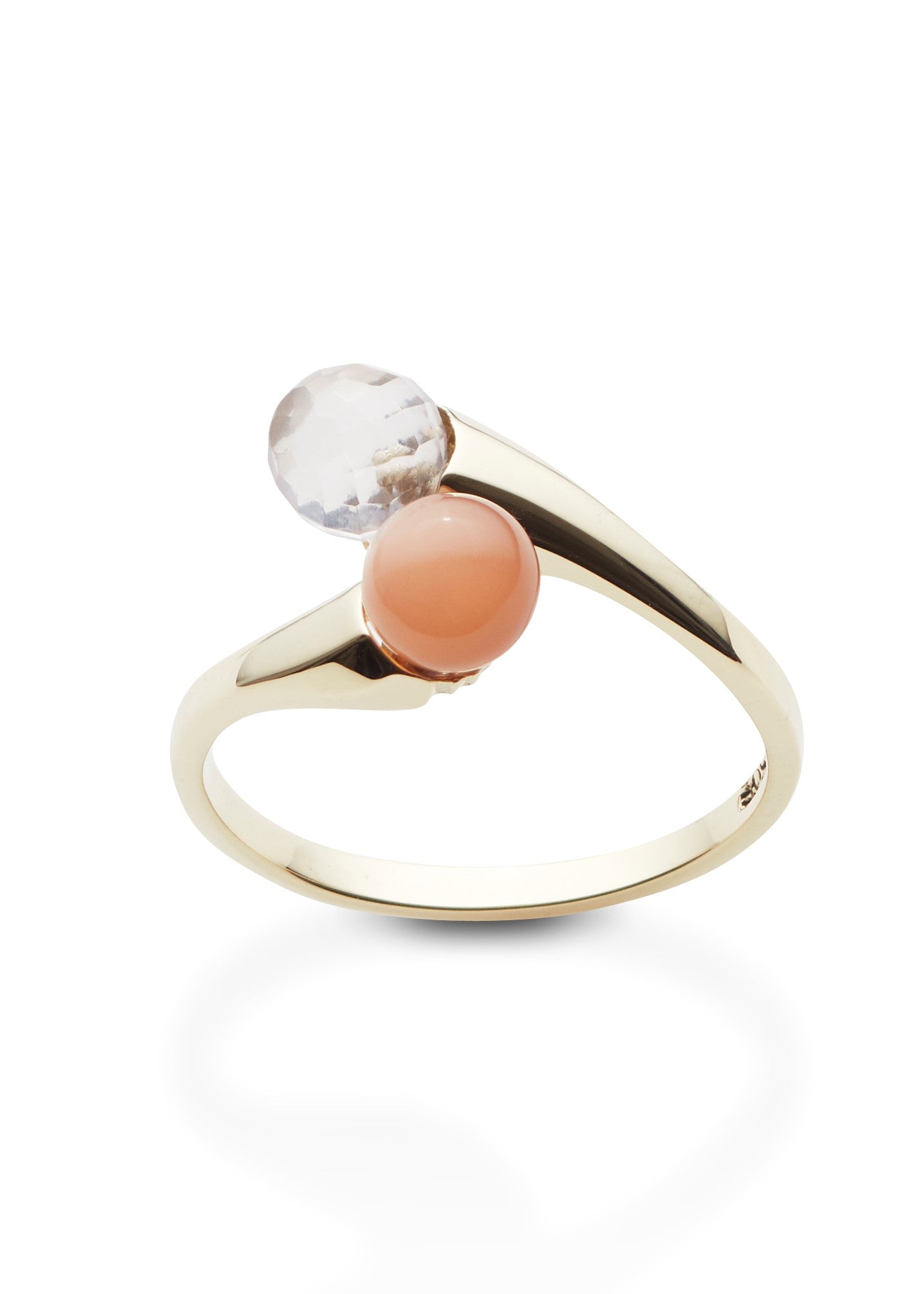 Bon Bon duo ring quartz og månesten