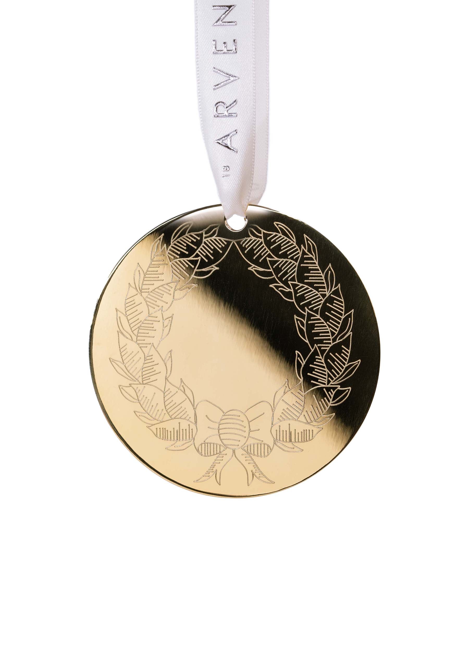 Wreath gold-colored 7.4 cm