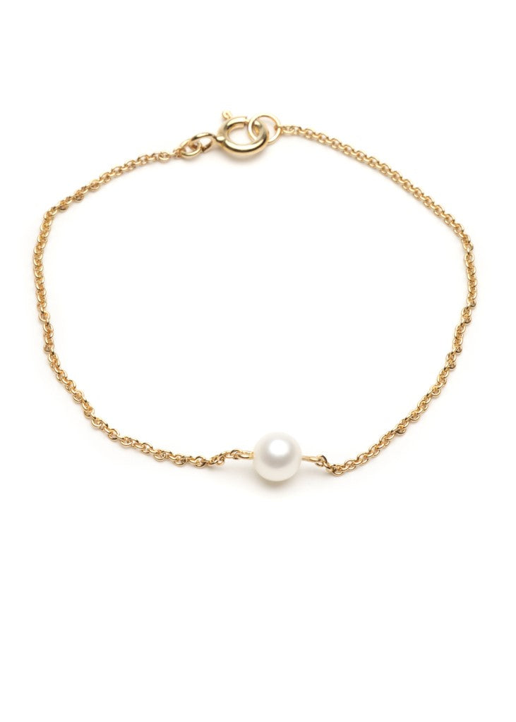 Gold-plated silver bracelet with freshwater cultured pearl