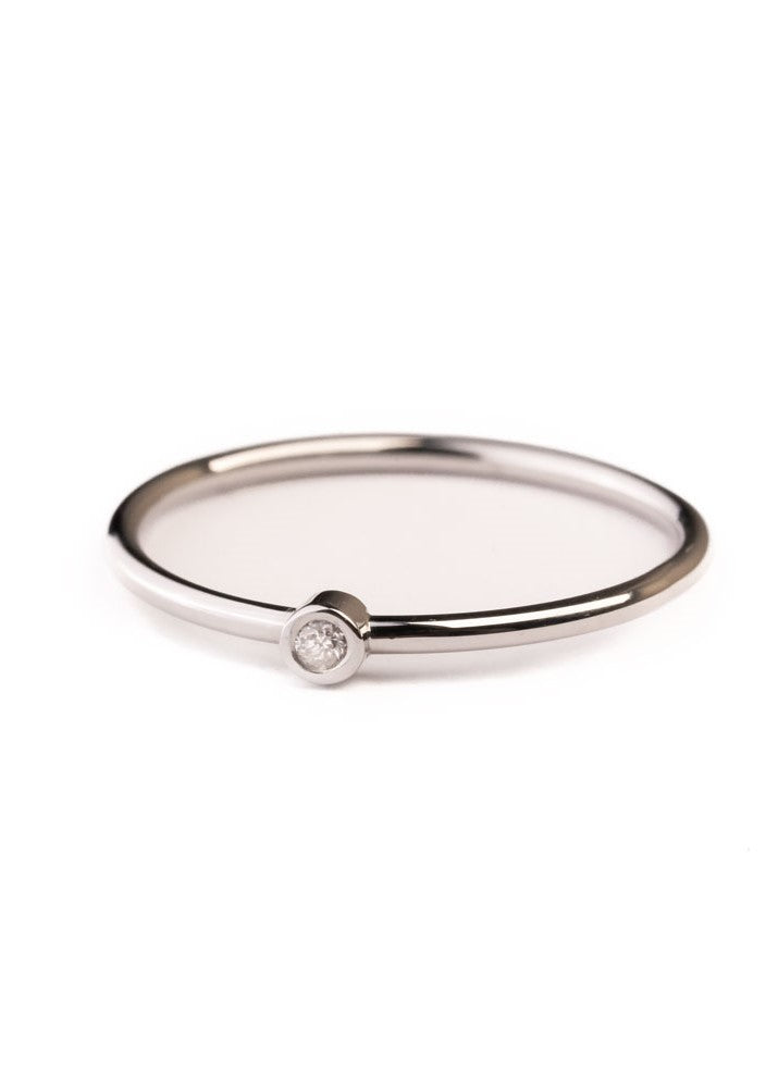 Piccolini Solo ring hvitt gull