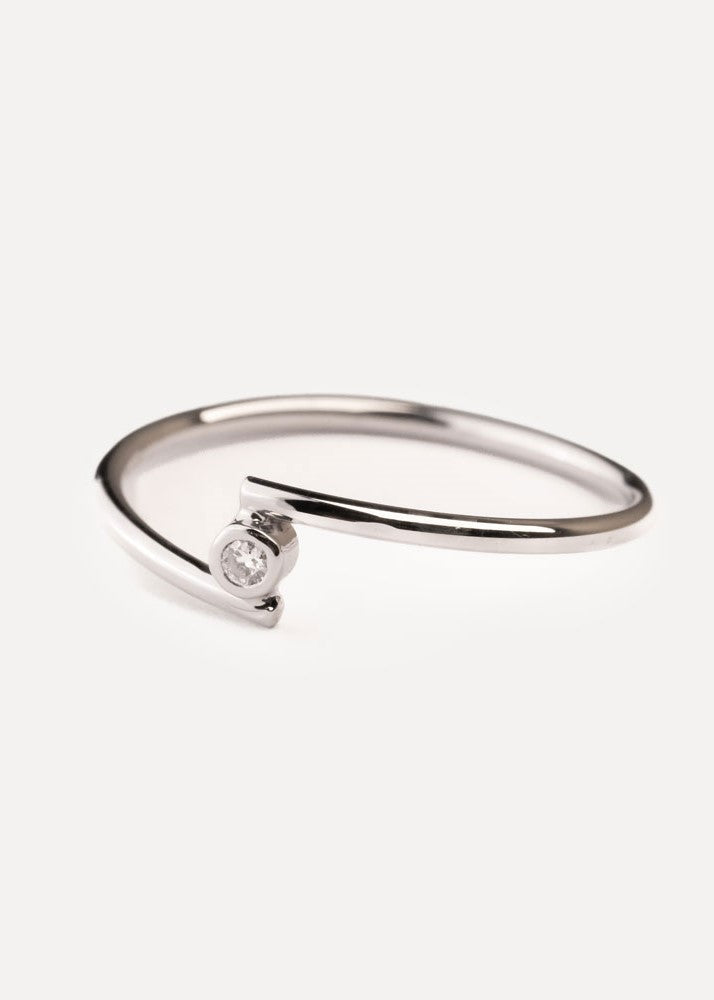 Piccolini Twin ring hvitt gull