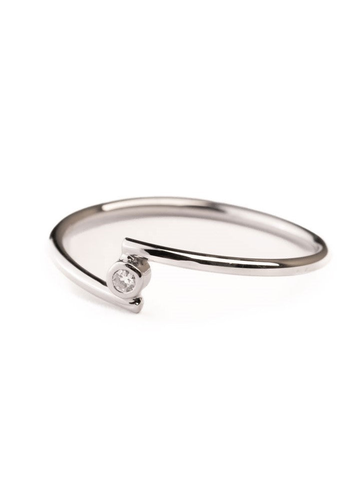 Piccolini Twin ring hvitt gull
