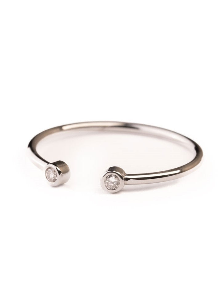 Piccolini Duo ring hvitt gull
