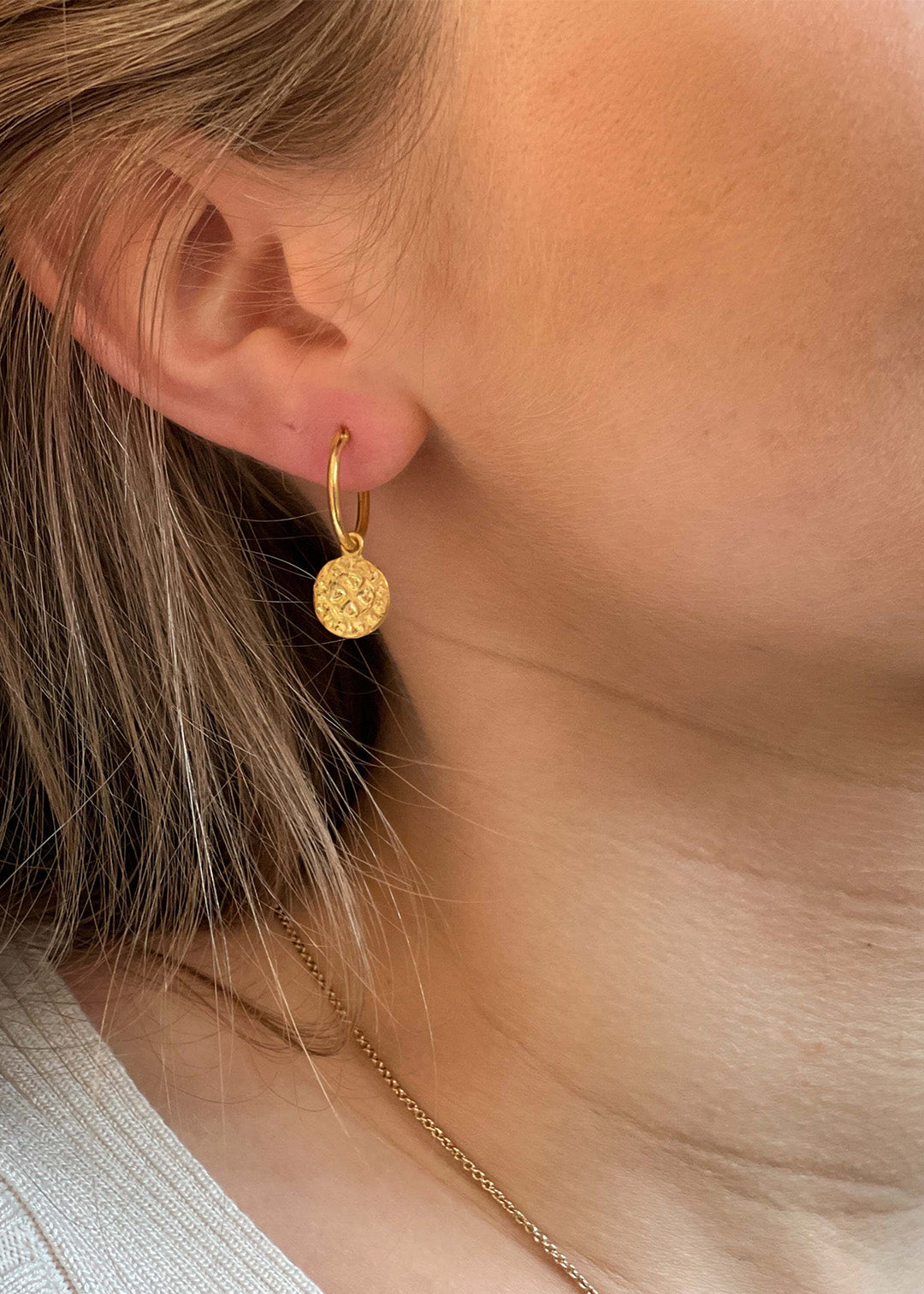 Quarter penny earrings gold-plated silver