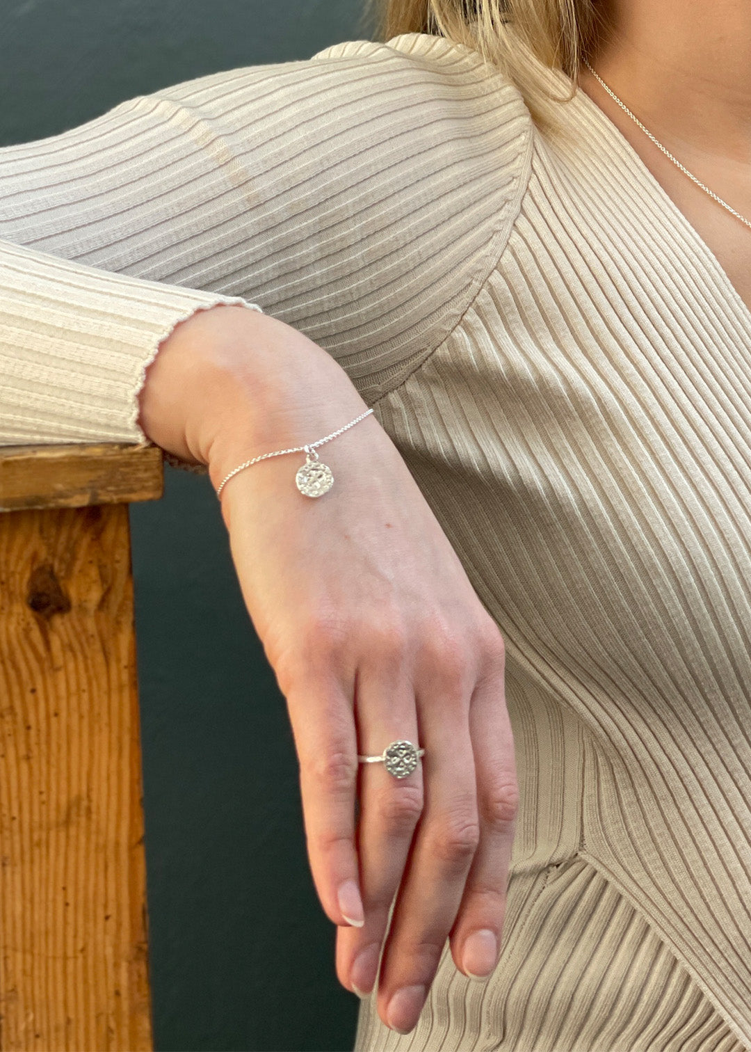 Quarter penny bracelet gilded silver