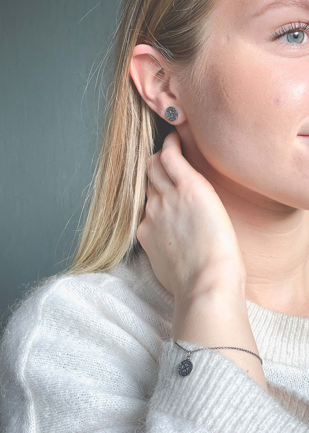 Quarter penny earring gilded silver