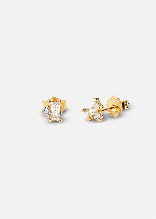 Sparkling Duo Gold Earrings
