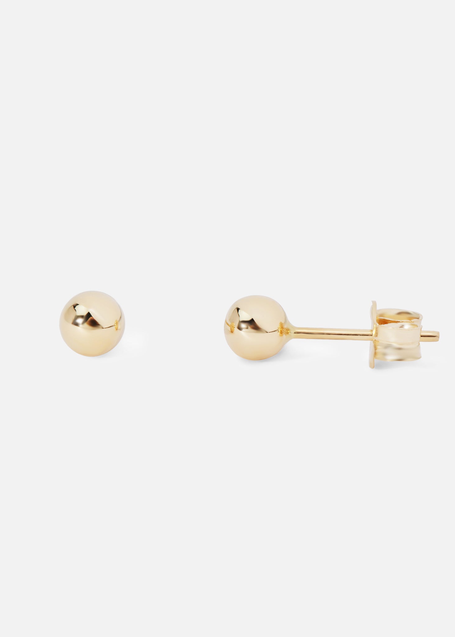 Earrings yellow gold balls 4mm