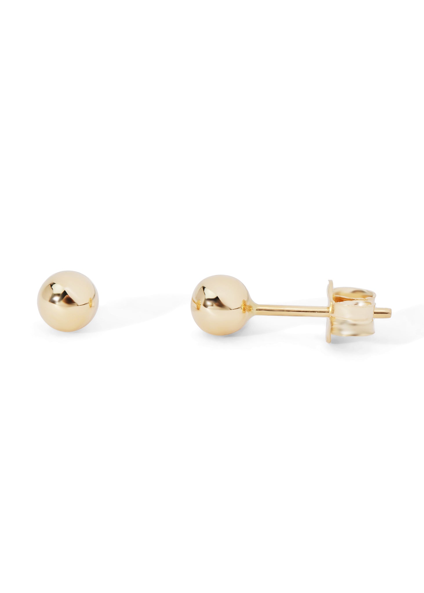 Earrings yellow gold balls 4mm