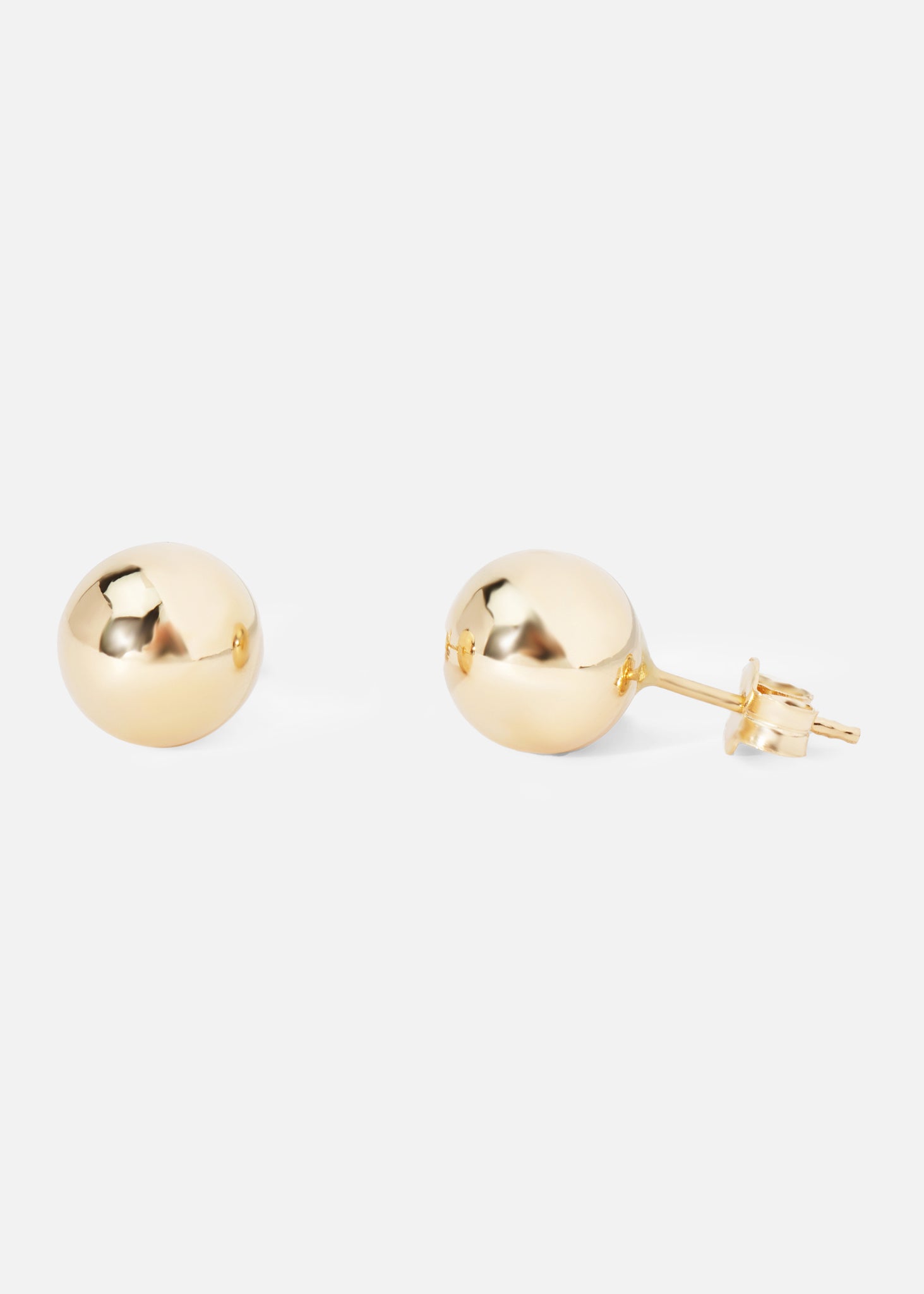 Earrings yellow gold balls 8mm