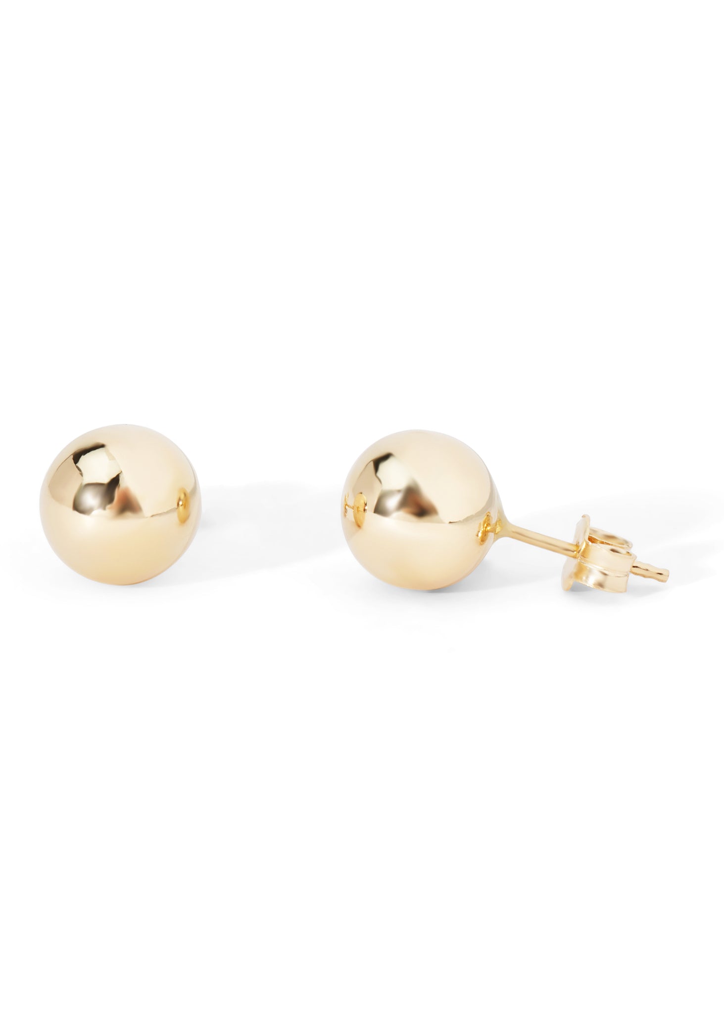 Earrings yellow gold balls 8mm