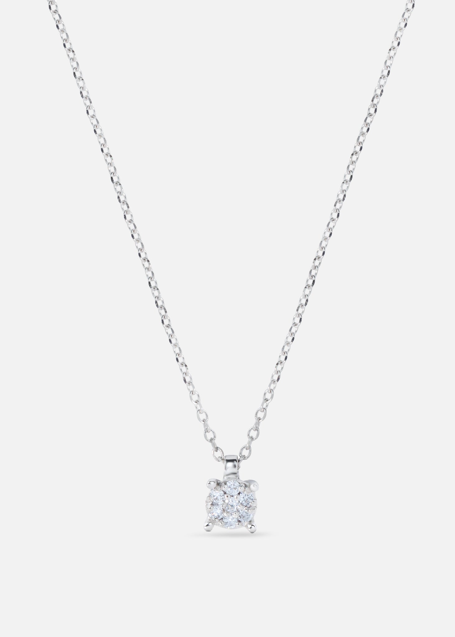 Halskjede hvitt gull 0,07ct diamant