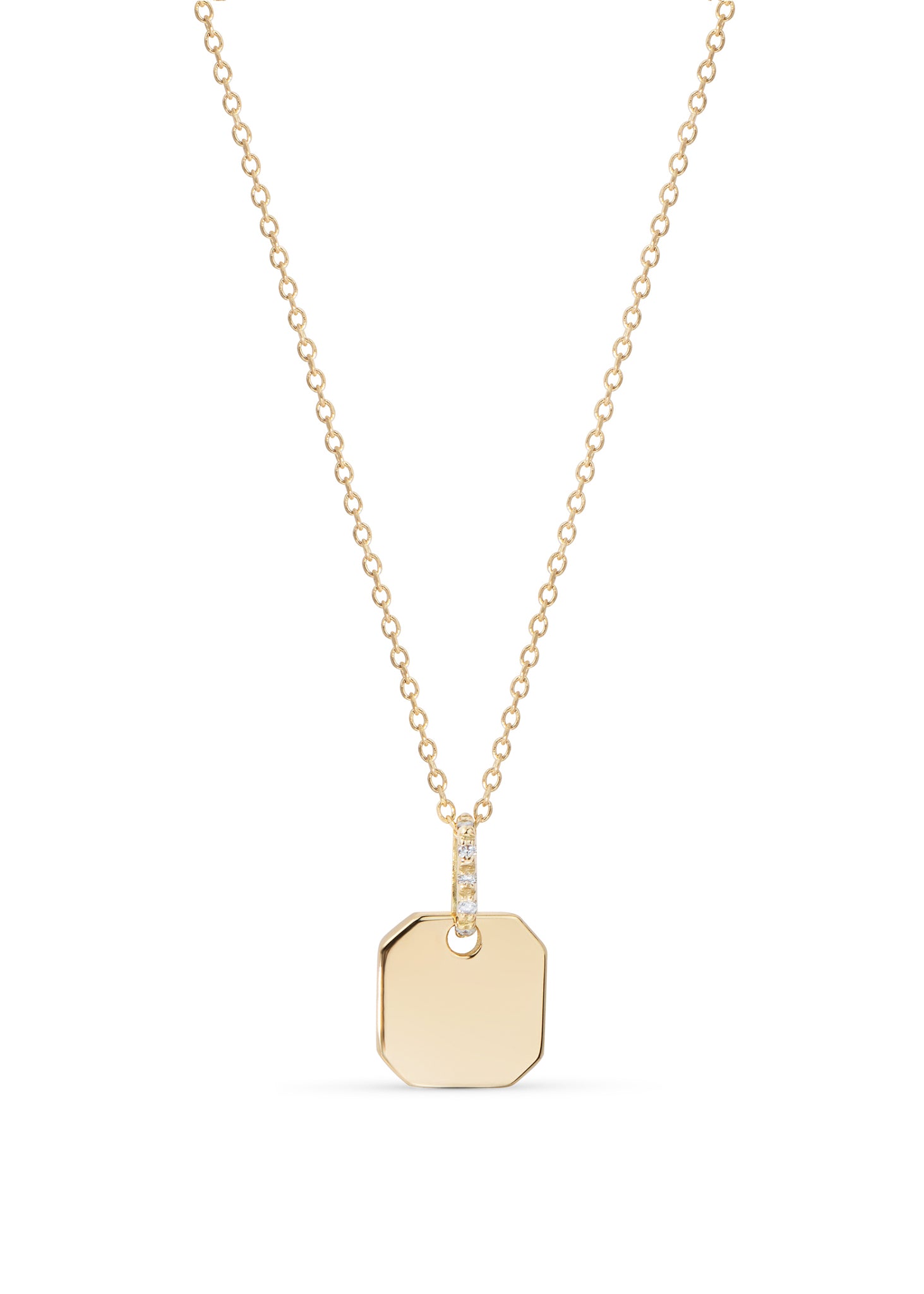 Necklace yellow gold 0.025ct diamond