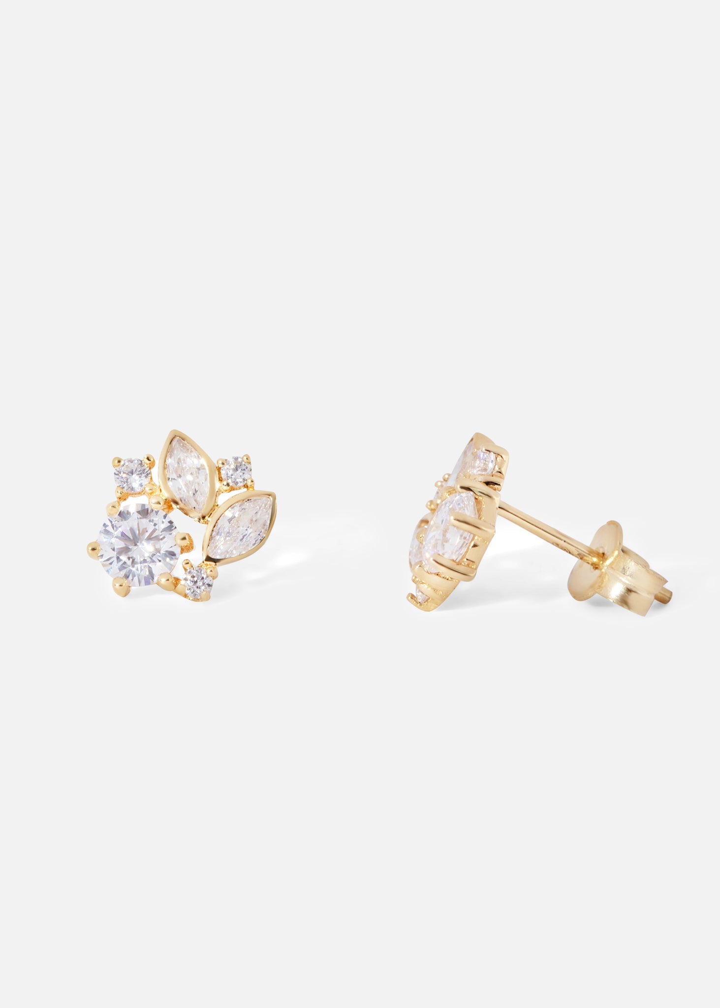 Earrings yellow gold zircons