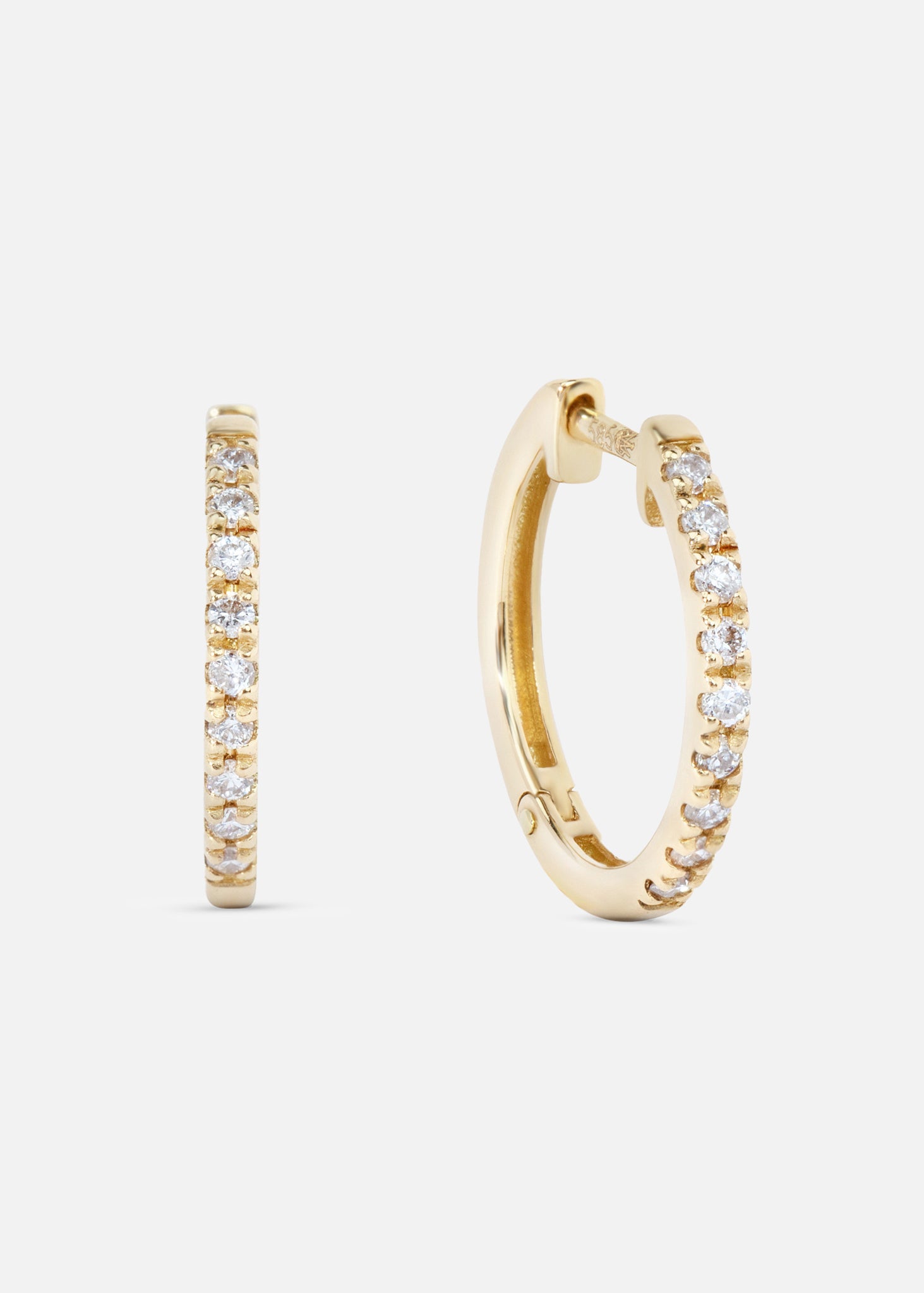 Earrings yellow gold 0.14ct diamond