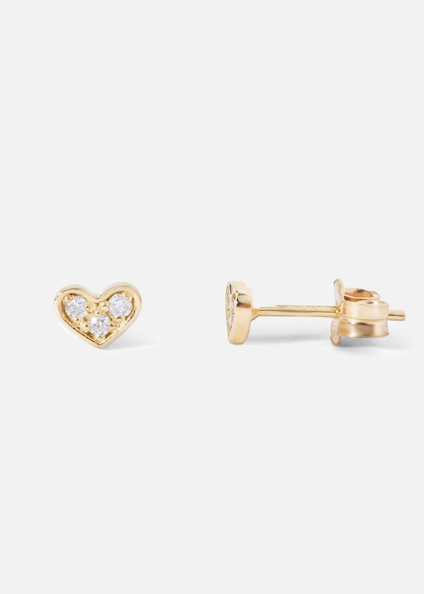 Earrings yellow gold 0.06ct diamond