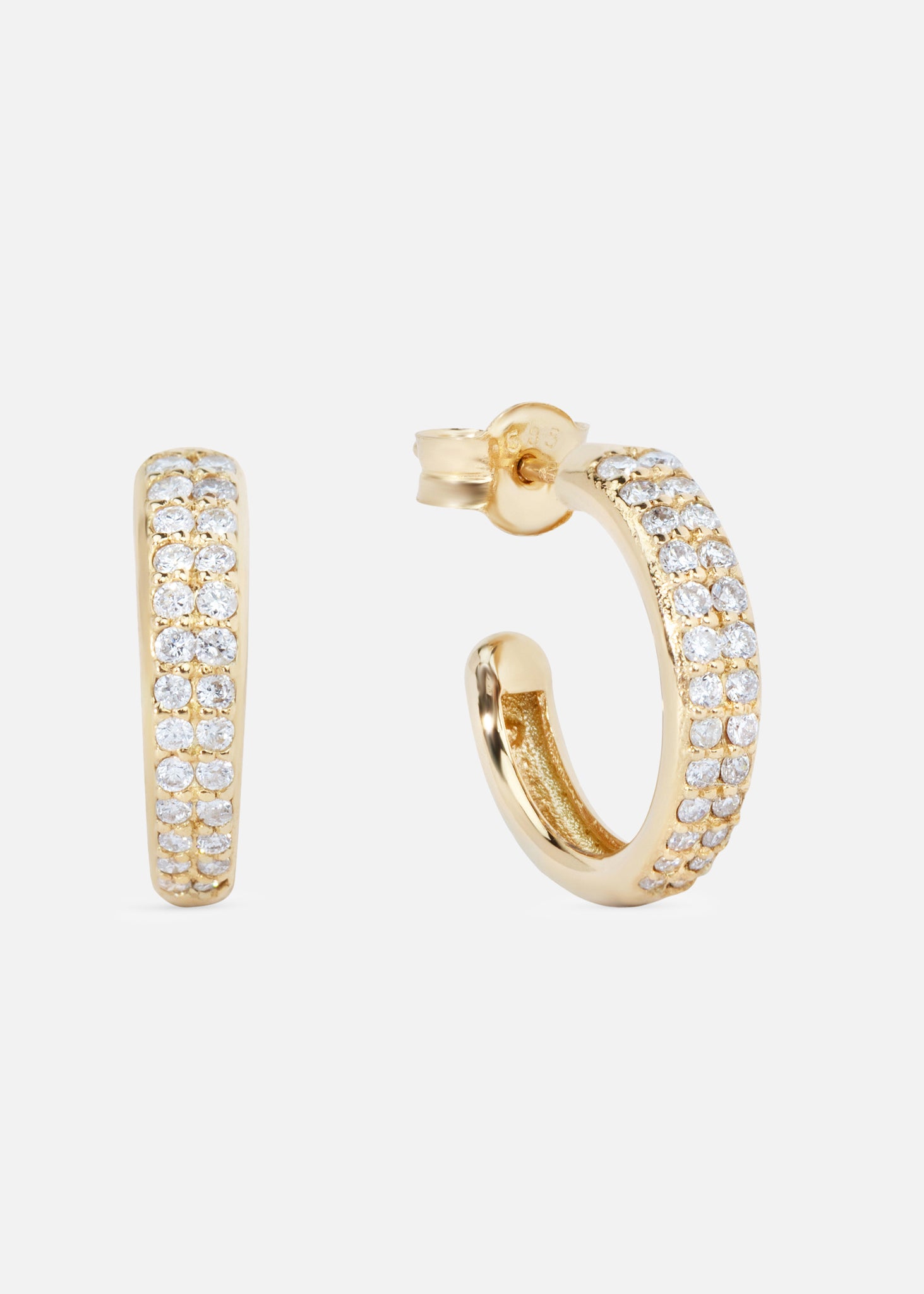 Earrings yellow gold 0.365ct diamond