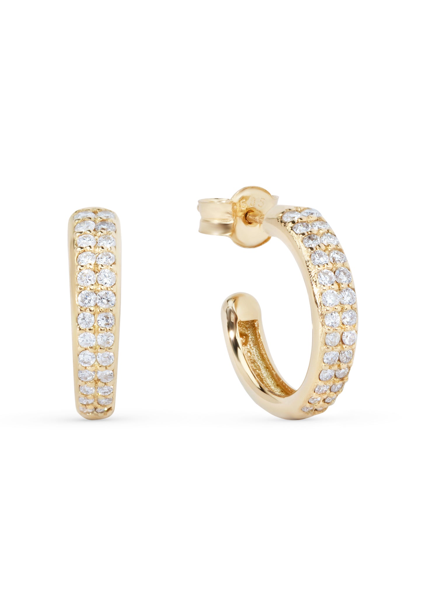 Earrings yellow gold 0.365ct diamond