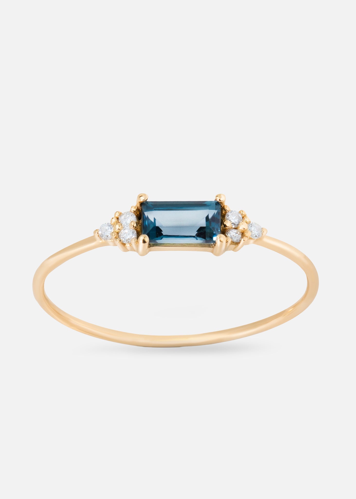Ring gult gull topaz og 0,048ct diamant