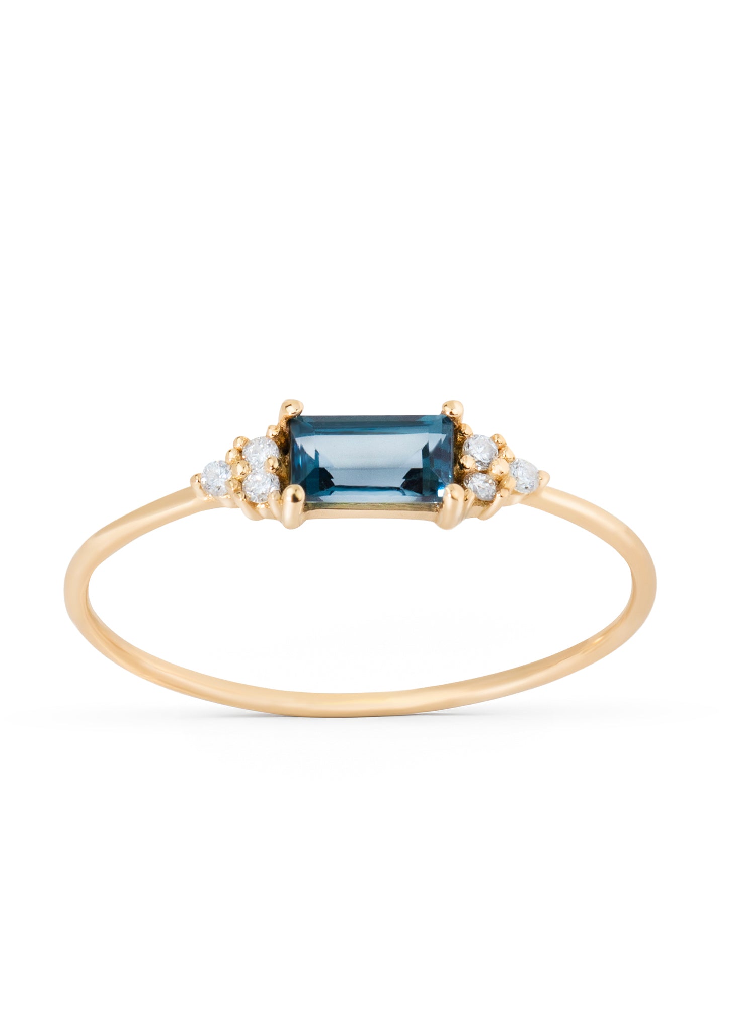 Ring gult gull topaz og 0,048ct diamant