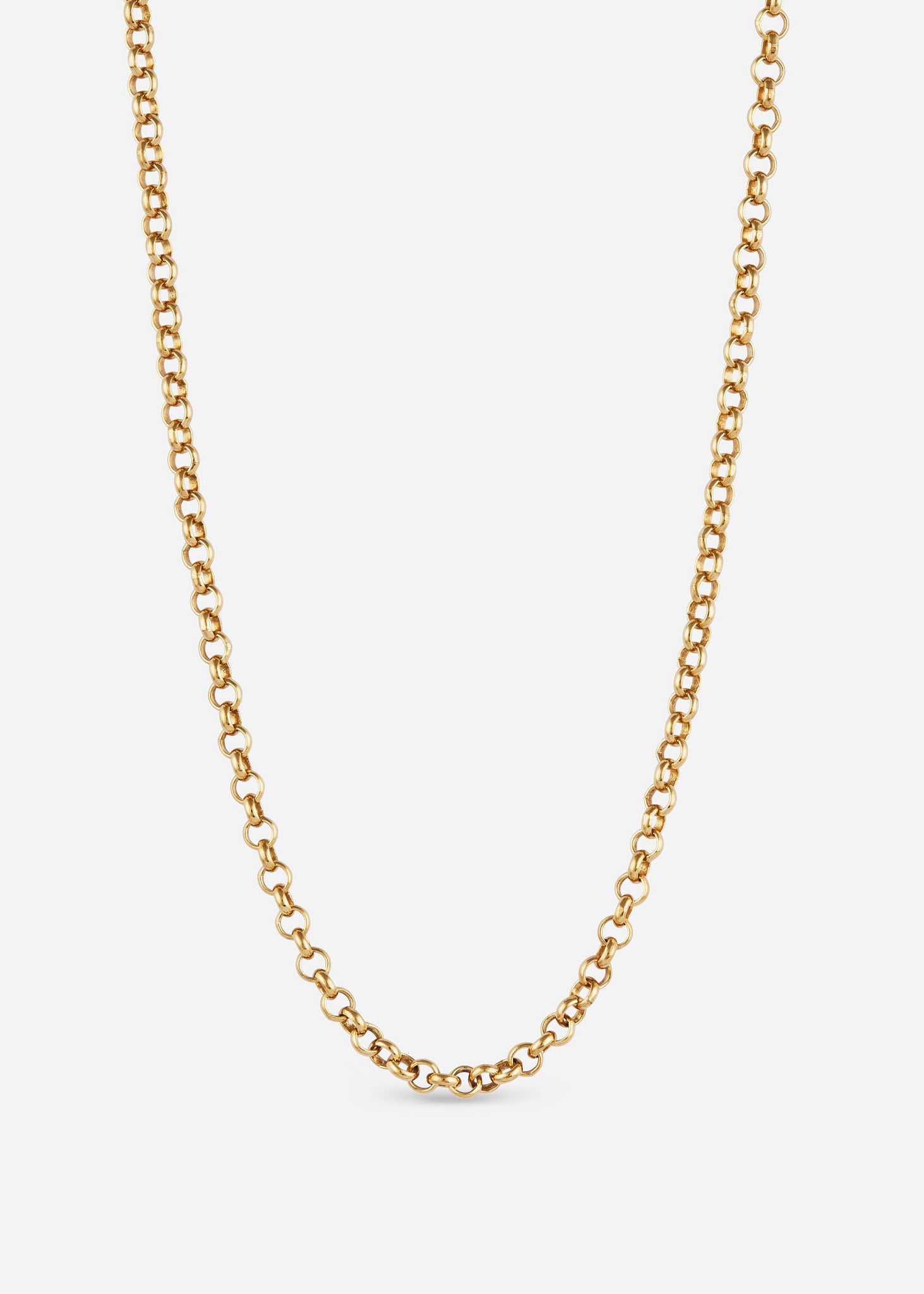 Gold necklace, Pea chain 45 cm